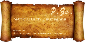 Petrovitsch Zsuzsanna névjegykártya